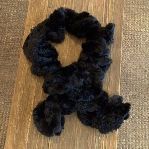 Black Jocelyn Rex Rabbit Fur Scarf
